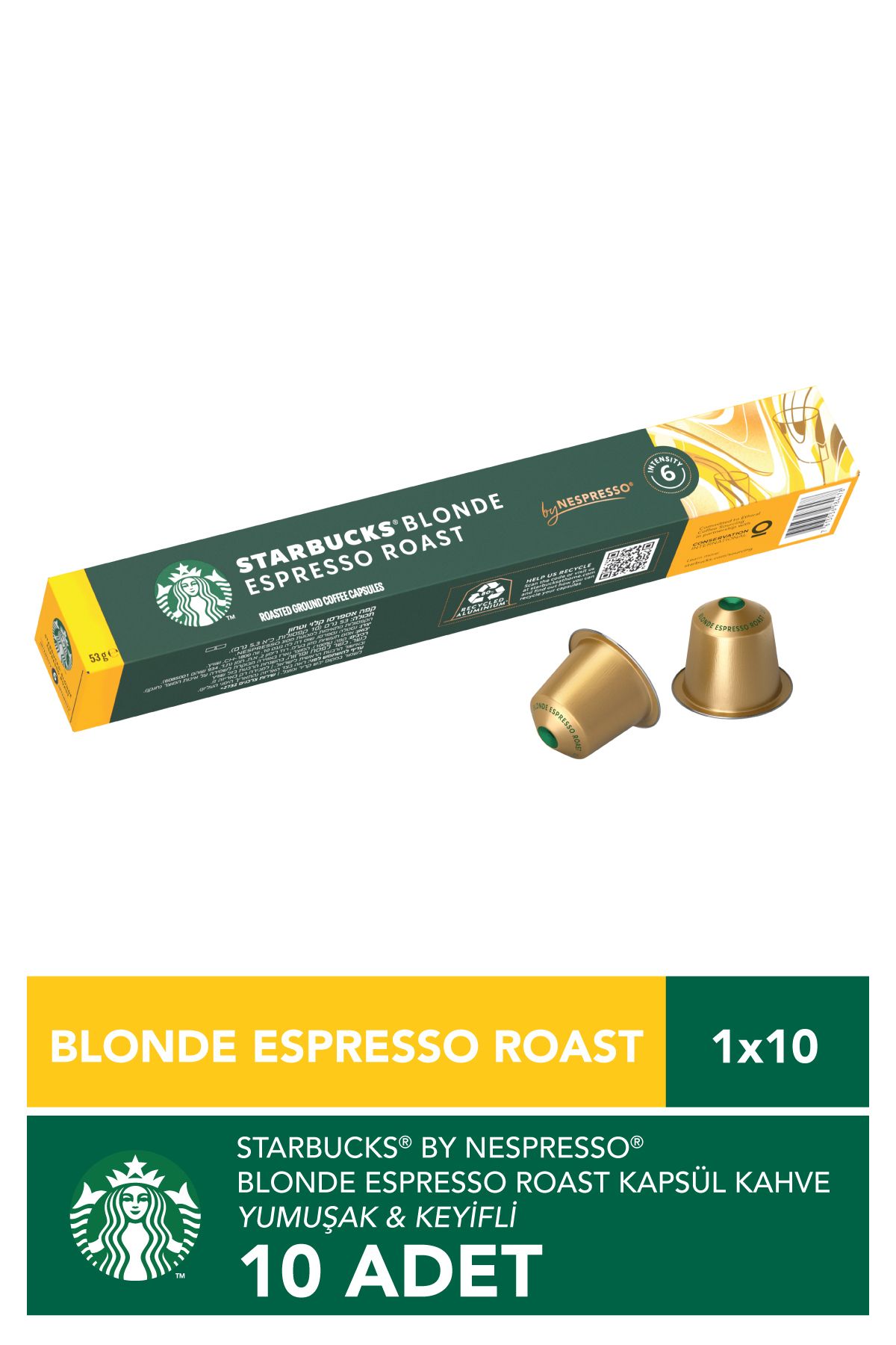 Starbucks Blonde Espresso Yumuşak İçimli Kapsül Kahve Nespresso Uyumlu