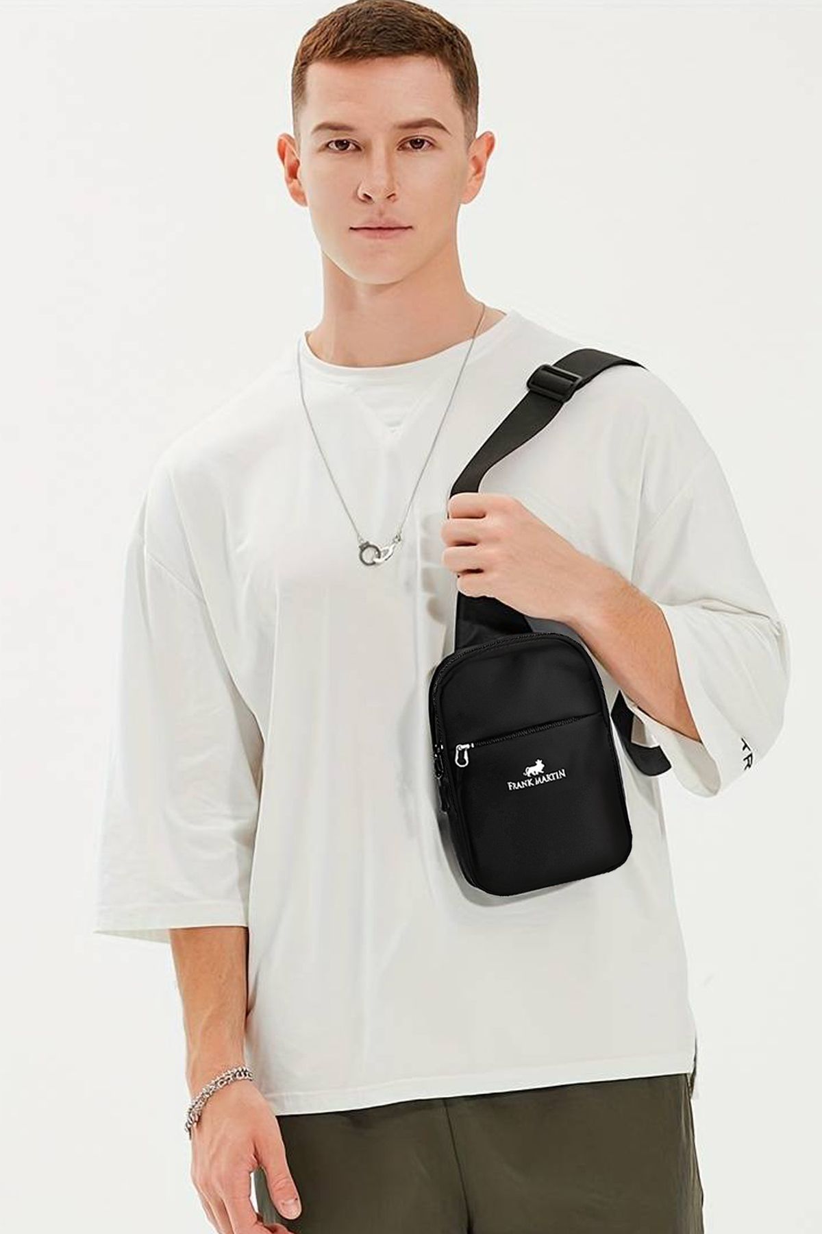 Frank Martin Lizbon Orijinal Unisex Günlük Ayarlanabilir Askılı Spor Çapraz El Göğüs Ve Omuz Çantası 140-011 - Görsel 4
