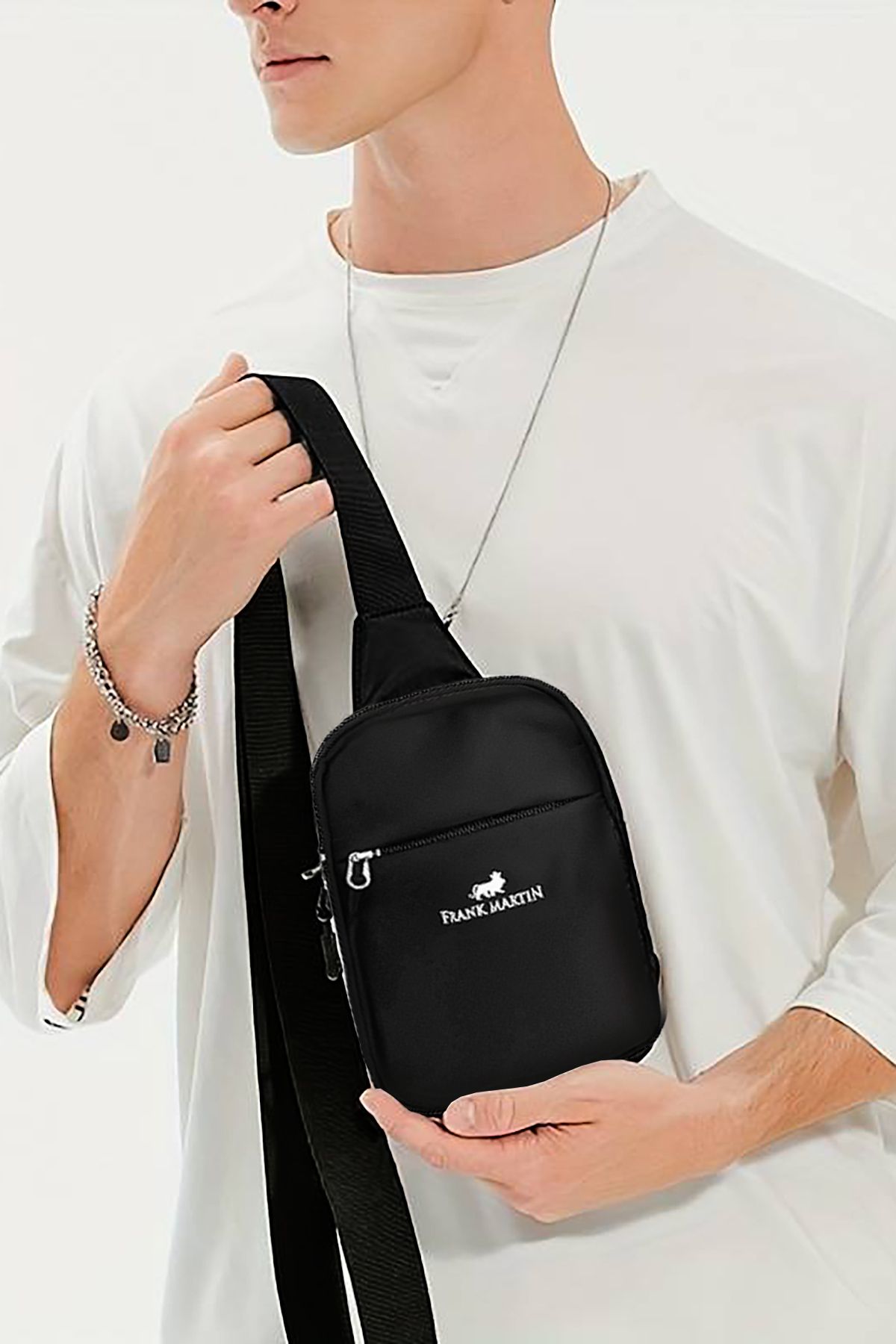 Frank Martin Lizbon Orijinal Unisex Günlük Ayarlanabilir Askılı Spor Çapraz El Göğüs Ve Omuz Çantası 140-011 - Görsel 5