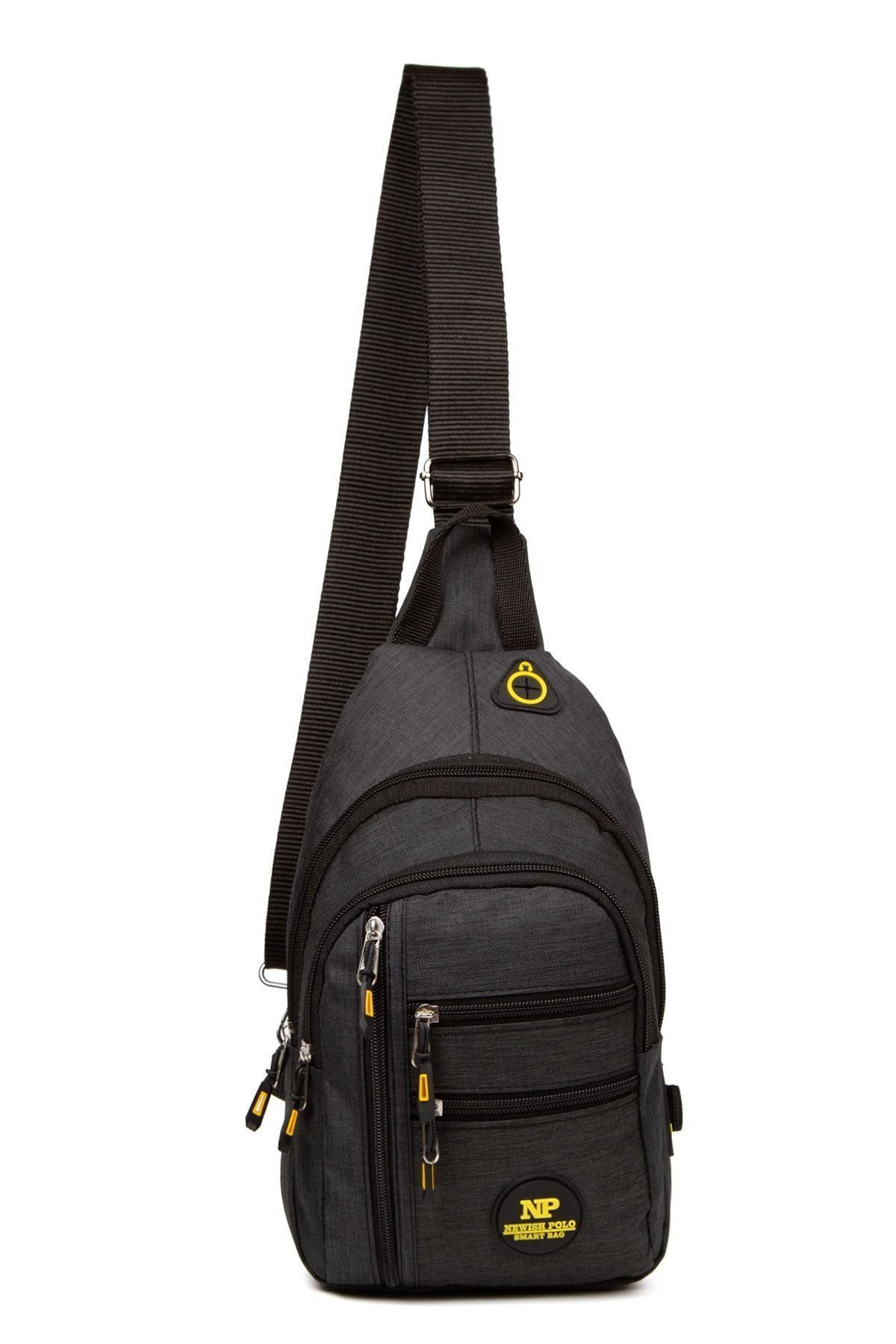 Linatigers Unisex Siyah Su Geçirmez Usb Kulaklık Çıkışlı Omuz Çantası Çapraz Askılı Göğüs Çanta - Görsel 7