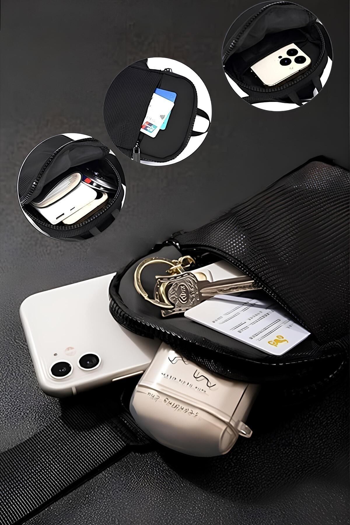 AVCA Unisex Oxfort Kumaş Telefon Bölmeli Bel Ve Çapraz Omuz Çanta Göğüs Seyahet Günlük Bodybag - Görsel 3