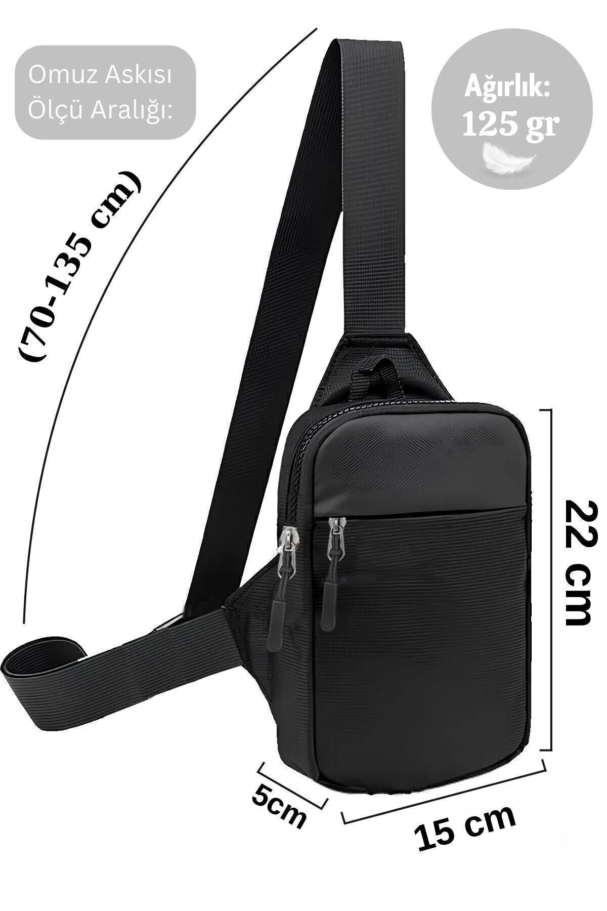 AVCA Unisex Oxfort Kumaş Telefon Bölmeli Bel Ve Çapraz Omuz Çanta Göğüs Seyahet Günlük Bodybag - Görsel 6