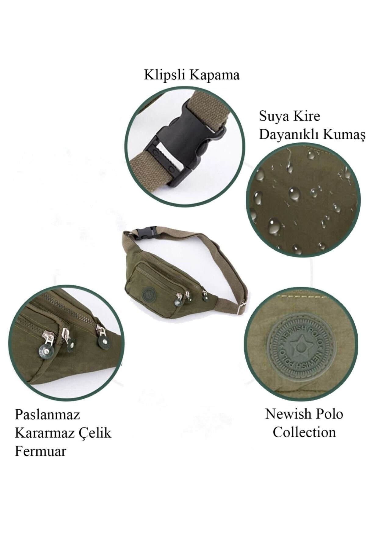 Newish Polo Yuppy Club Krinkıl Çapraz Askılı Bel Omuz Ve Spor Çanta - Görsel 2