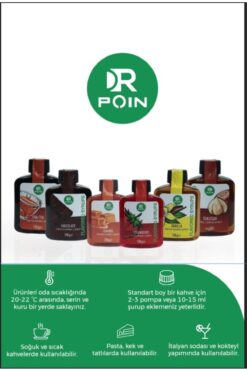 Dr Poin 6'lı Kahve Ve Kokteyl Şurupları Karemel Çikolata Çilek Fındık Chaı Tea Vanilya