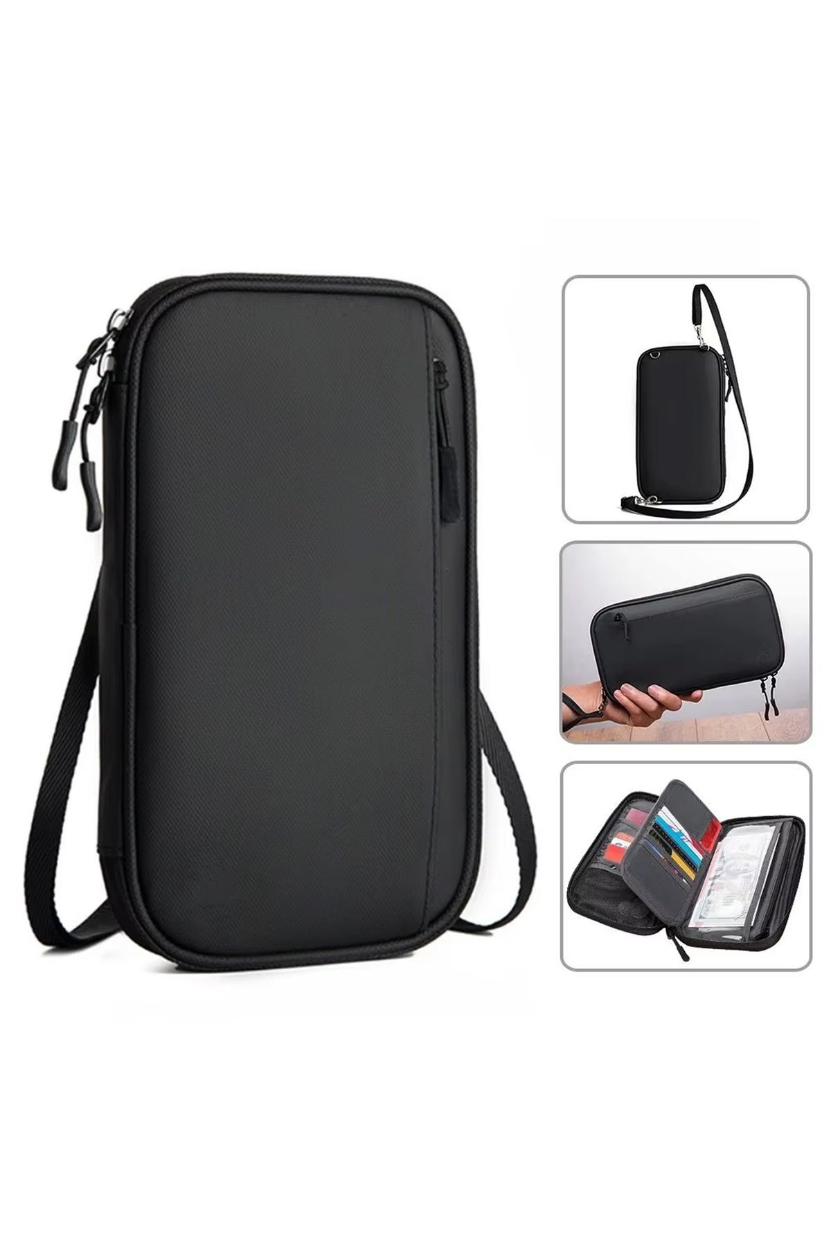 Microcase Unisex Su Geçirmez Çok Amaçlı Seyehat Pasaport Çok Gözlü Organizer Çanta AL4863