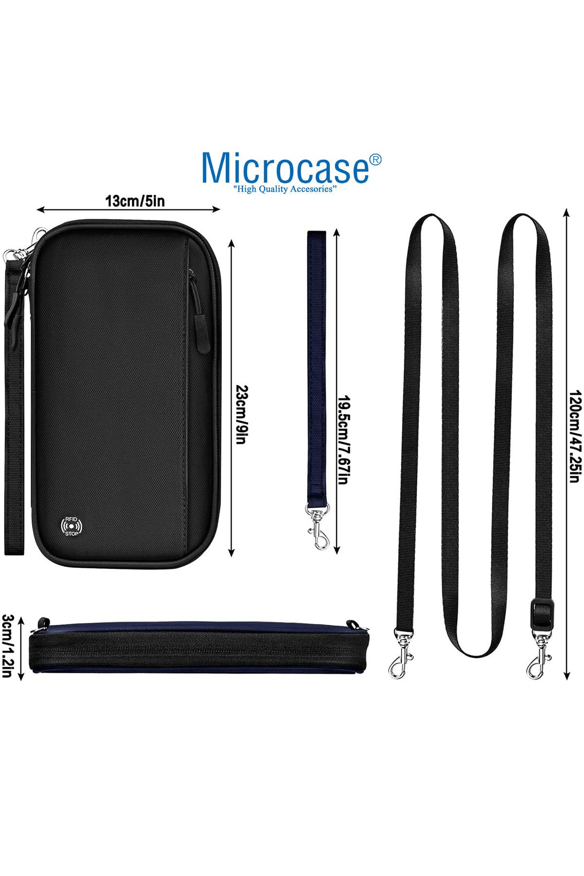 Microcase Unisex Su Geçirmez Çok Amaçlı Seyehat Pasaport Çok Gözlü Organizer Çanta AL4863 - Görsel 3