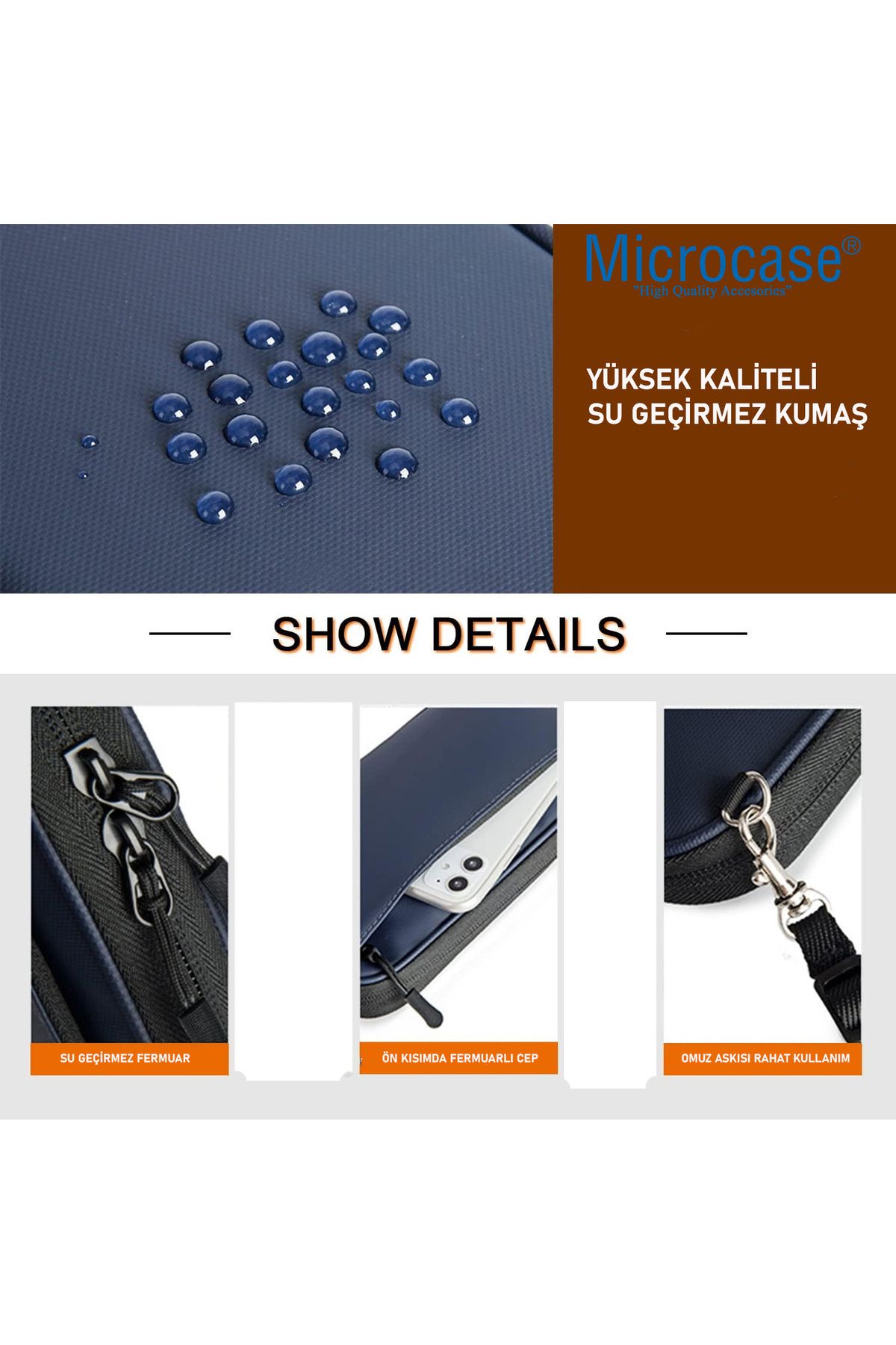 Microcase Unisex Su Geçirmez Çok Amaçlı Seyehat Pasaport Çok Gözlü Organizer Çanta AL4863 - Görsel 4