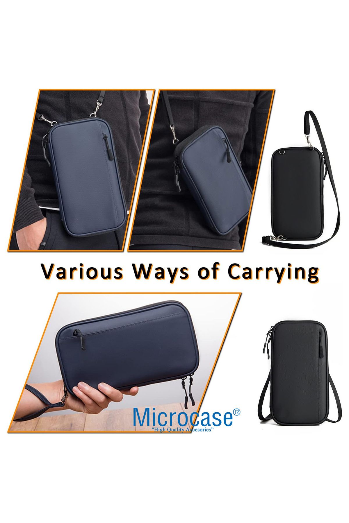 Microcase Unisex Su Geçirmez Çok Amaçlı Seyehat Pasaport Çok Gözlü Organizer Çanta AL4863 - Görsel 5