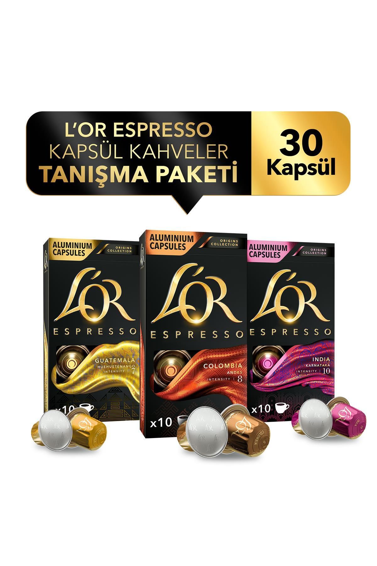 L'OR Espresso Origin Tanışma Paketi Nespresso Uyumlu Alüminyum Kapsül Kahve (10 X 3 PAKET)