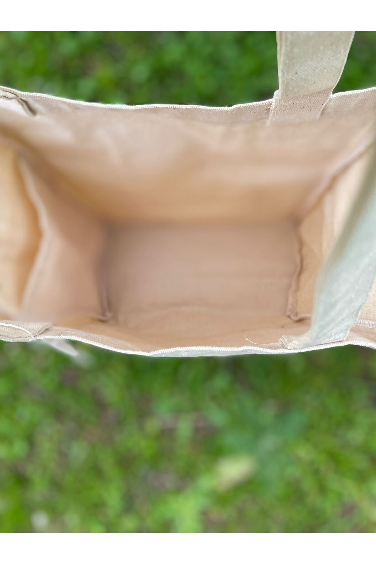 LİFENES Okulda,markette,plajda,günlük Dak Kumaş Krem Bez Omuz Çantası Punch Işlemeye Uygun - Görsel 5