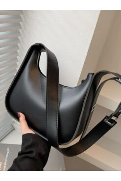 ELFCO Soft Bag Model Siyah Yumuşak Deri El Kol Ve Omuz Çantası