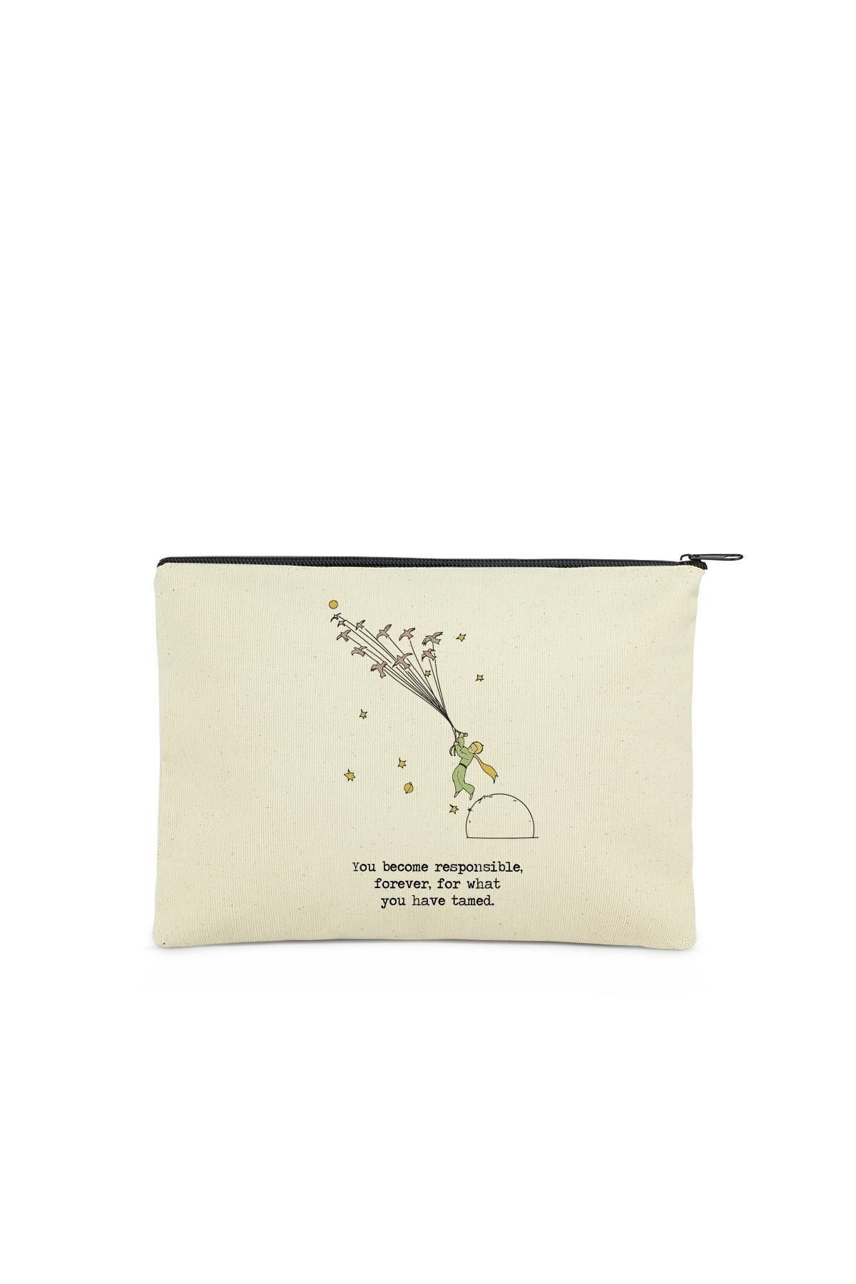 Çınar Bez Çanta Paket Bird Little Prince Kanvas Kumaş Bez Çanta - Görsel 2