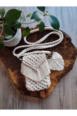gunesshop Güneş Shop - Makrome Cep Telefon Çantası / Yan Çanta / Omuz Çantası