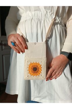 AKSESUARSEPETİ El Yapımı Cepli, Ayarlanabilir Askılı, Telefon Çantası