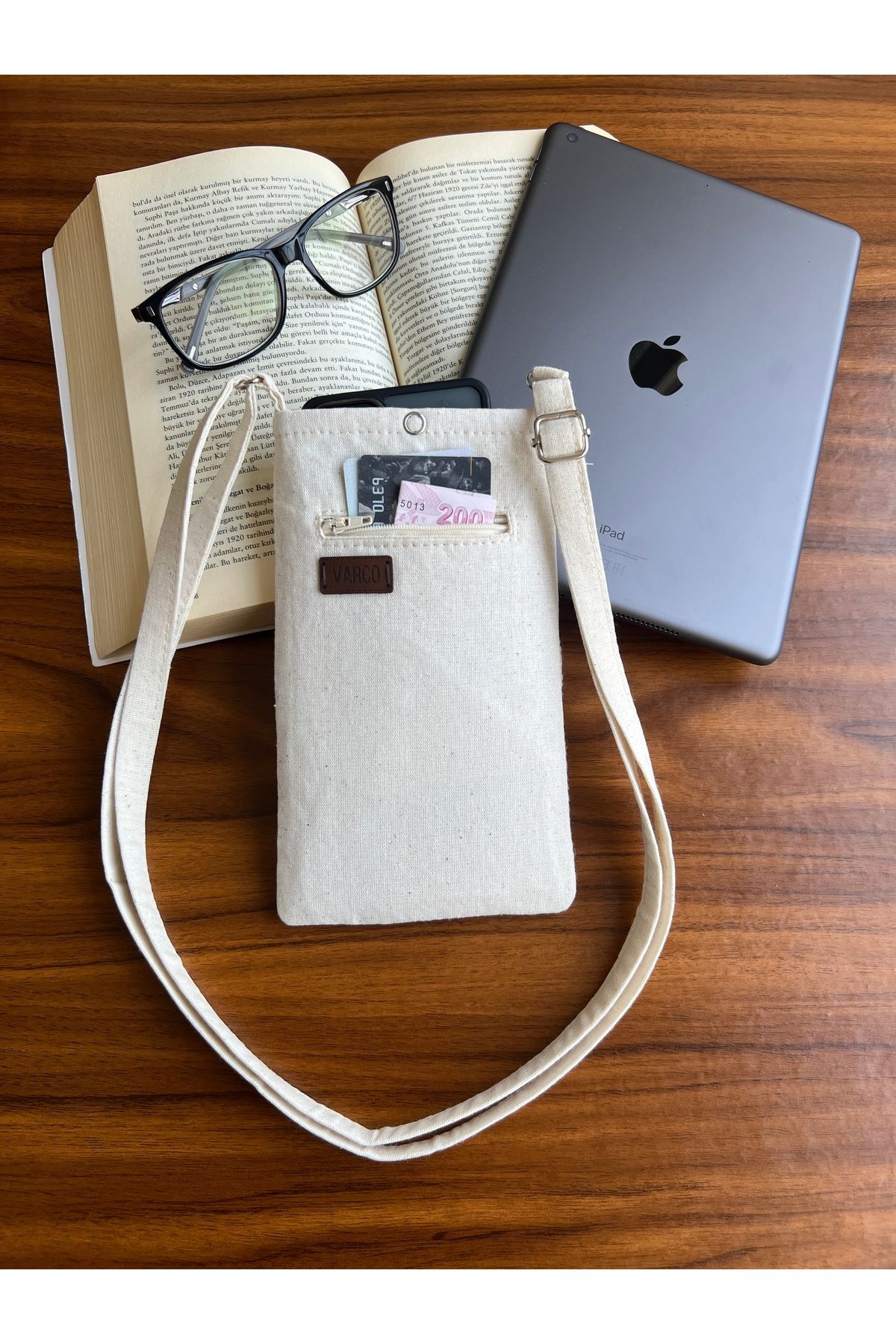 AKSESUARSEPETİ El Yapımı Cepli, Ayarlanabilir Askılı, Telefon Çantası - Görsel 2