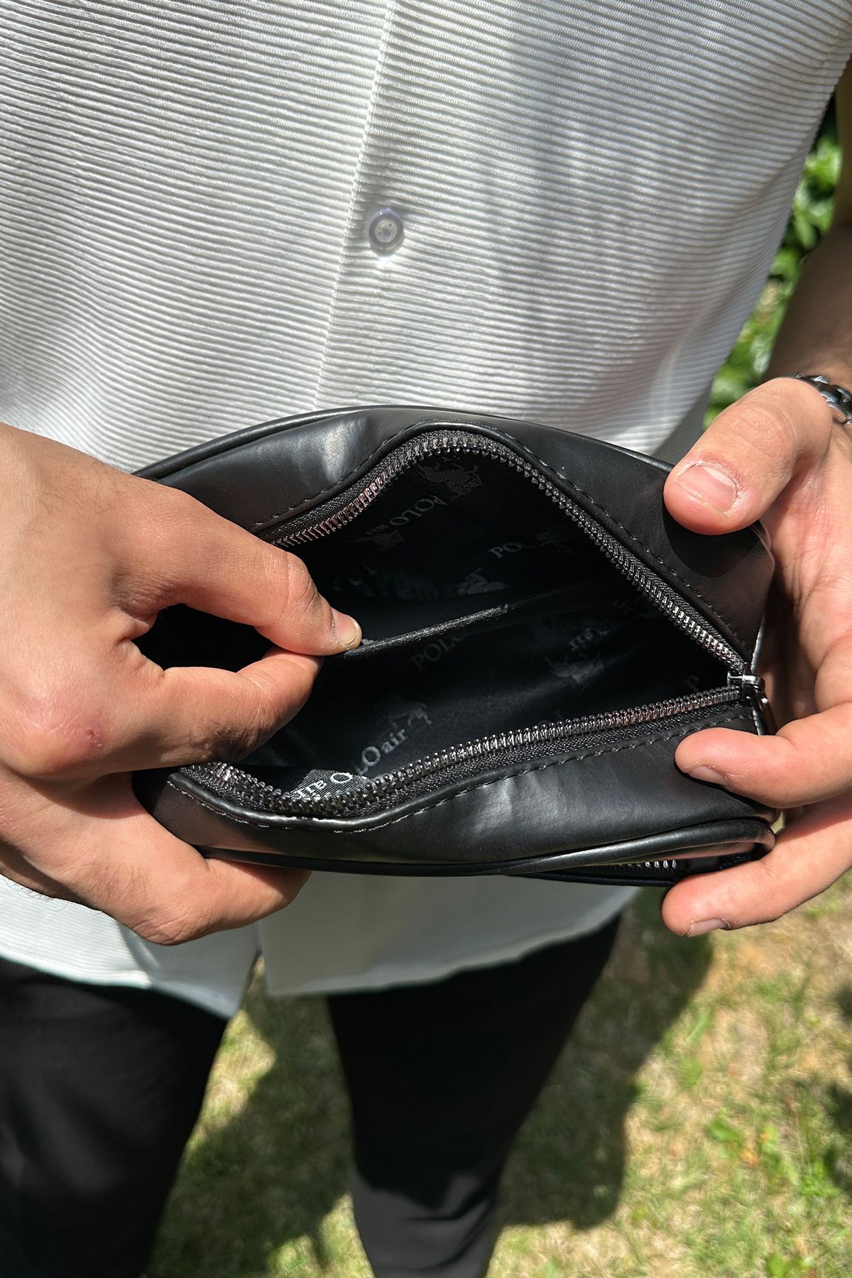 polo air Erkek El Çantası Seyahat Düzenleyici Tıraş Kozmetik Günlük El Çantası Siyah ETN-70-S - Görsel 6