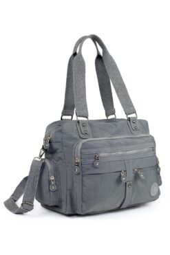 By Hakan Tk-10 Klinkır çantası omuz çantası çok bölmeli kol çantası GRİ