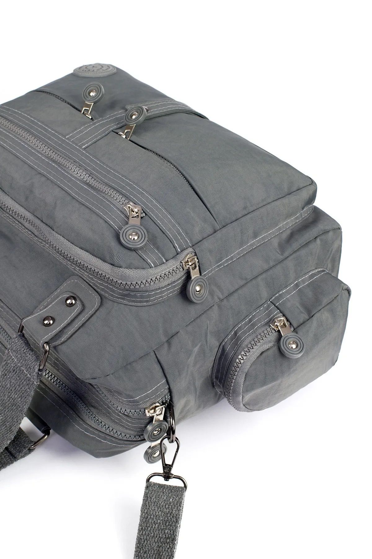 By Hakan Tk-10 Klinkır çantası omuz çantası çok bölmeli kol çantası GRİ - Görsel 2