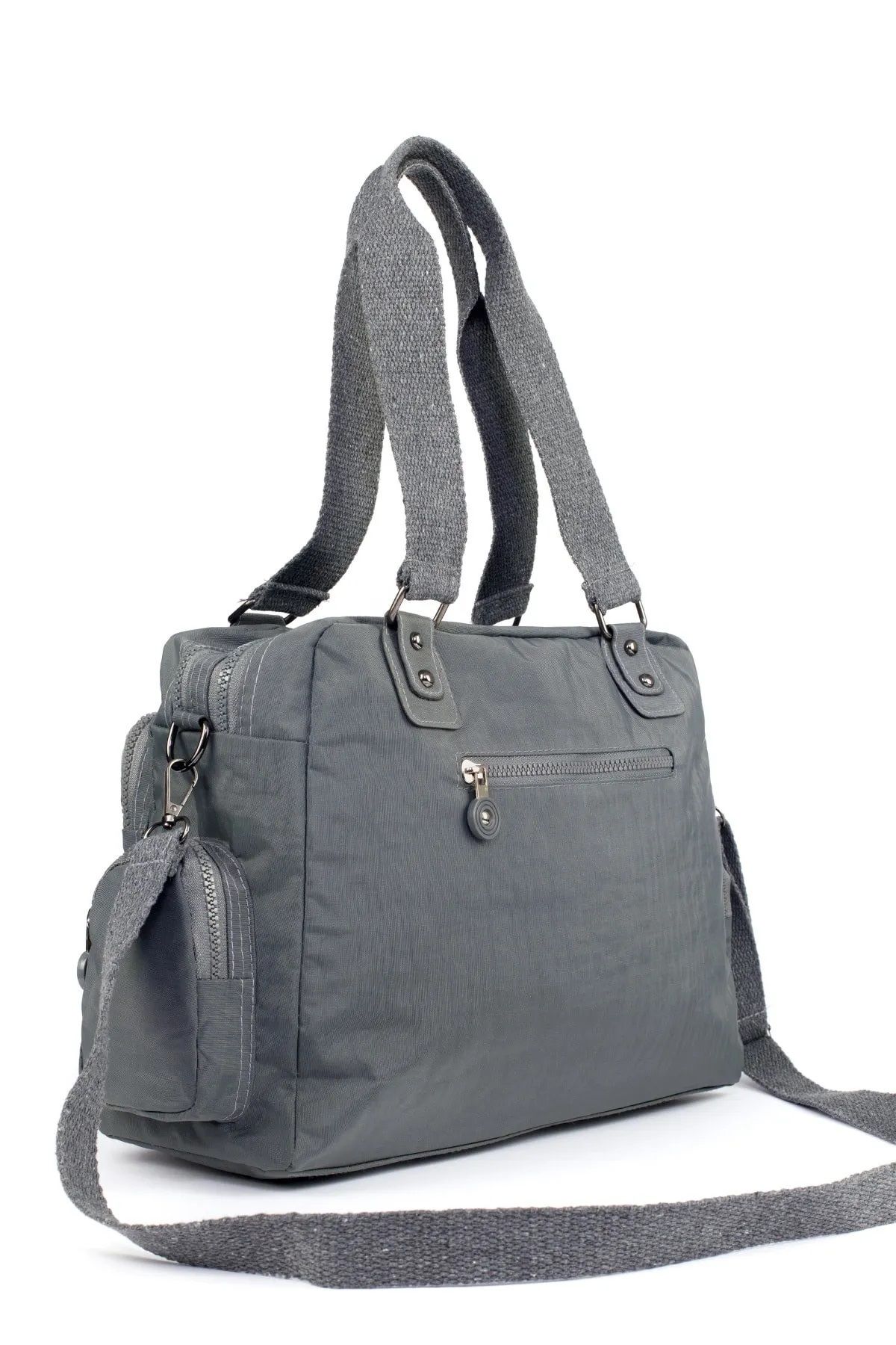 By Hakan Tk-10 Klinkır çantası omuz çantası çok bölmeli kol çantası GRİ - Görsel 3