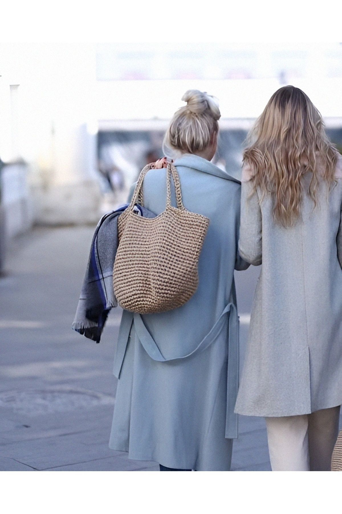 MARİANO VENANZİO Çınarcık Jüt Kol Çantası, Omuz, Plaj, - Görsel 2