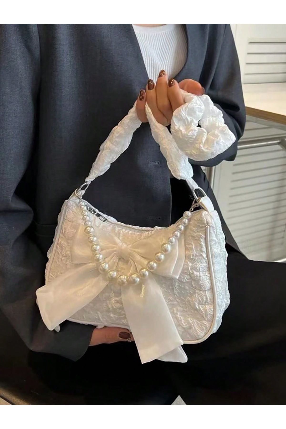 MES Jewels Pinterest Tarzı Kadın Kol Omuz Çantası - Görsel 5