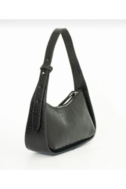 Elfcollection Elfco Kroko Desenli Baget Çanta Siyah