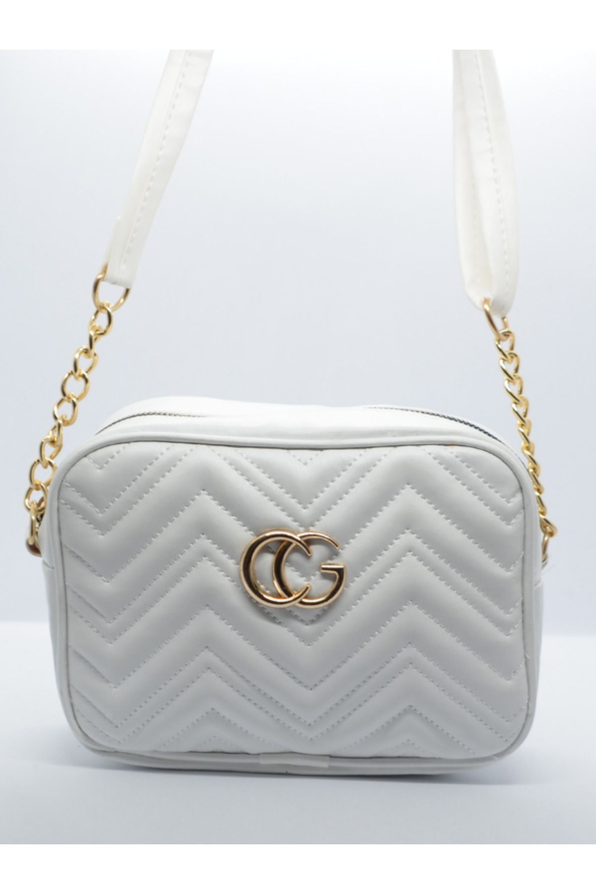 AWOSA Kadın Beyaz Şık Desenli Omuz Çanta - Görsel 2