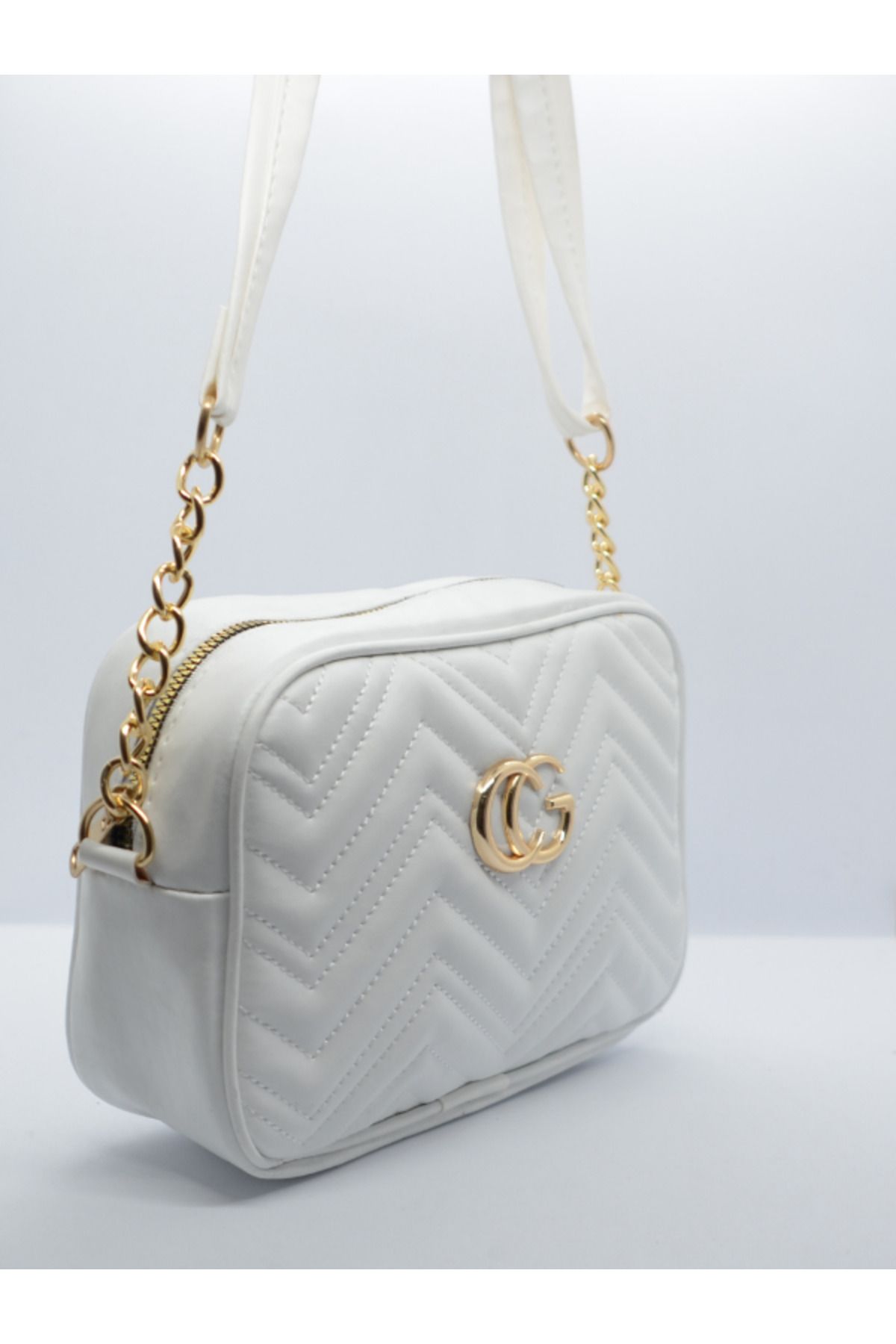 AWOSA Kadın Beyaz Şık Desenli Omuz Çanta - Görsel 3