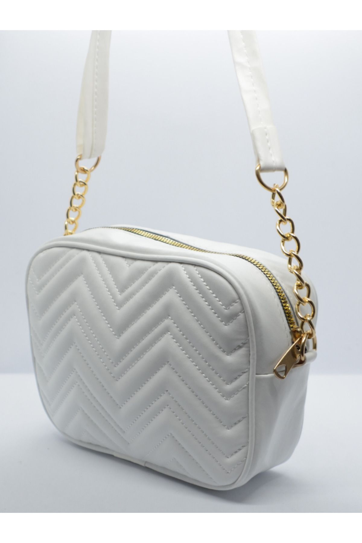 AWOSA Kadın Beyaz Şık Desenli Omuz Çanta - Görsel 4