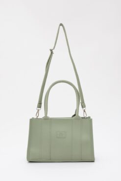 Shaka Mint Yeşil Shk83 Suni Deri Tek Bölmeli Fermuarlı Çift Askılı El, Kol Ve Omuz Çantası U:17 E:27 G:10