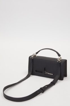 Levidor Siyah Çevirmeli Kilitli Omuz Çantası