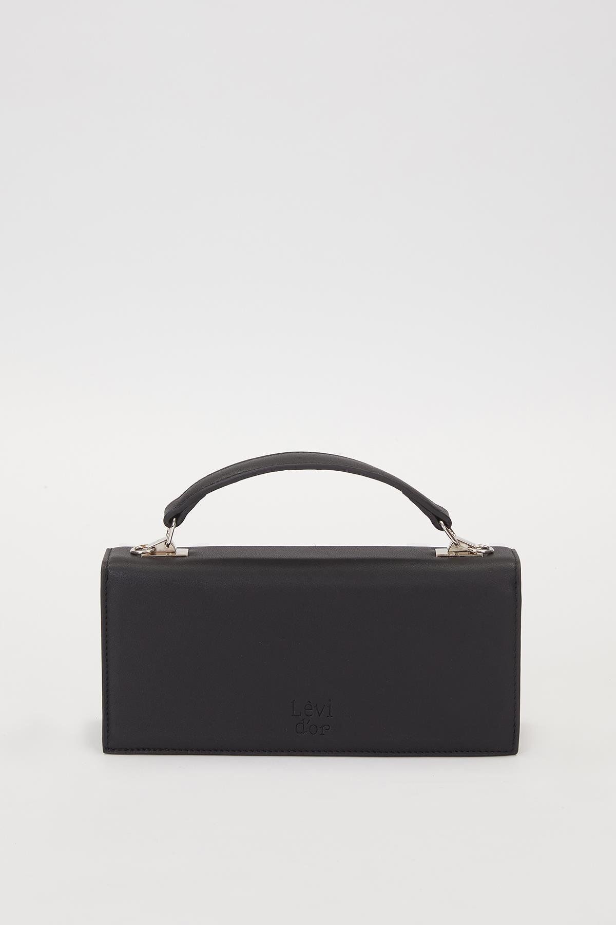Levidor Siyah Çevirmeli Kilitli Omuz Çantası - Görsel 5