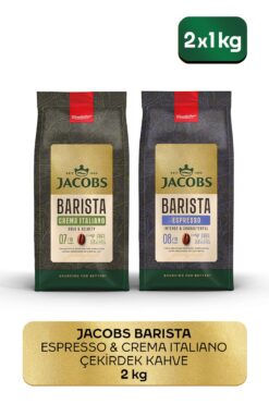Jacobs Barista Çekirdek Kahve Avantajlı Paket 2 Kg ( Crema Italiano 1kg Espresso 1kg )