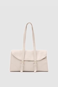 Shule Bags Calvino Krem Vintage Baget Çanta