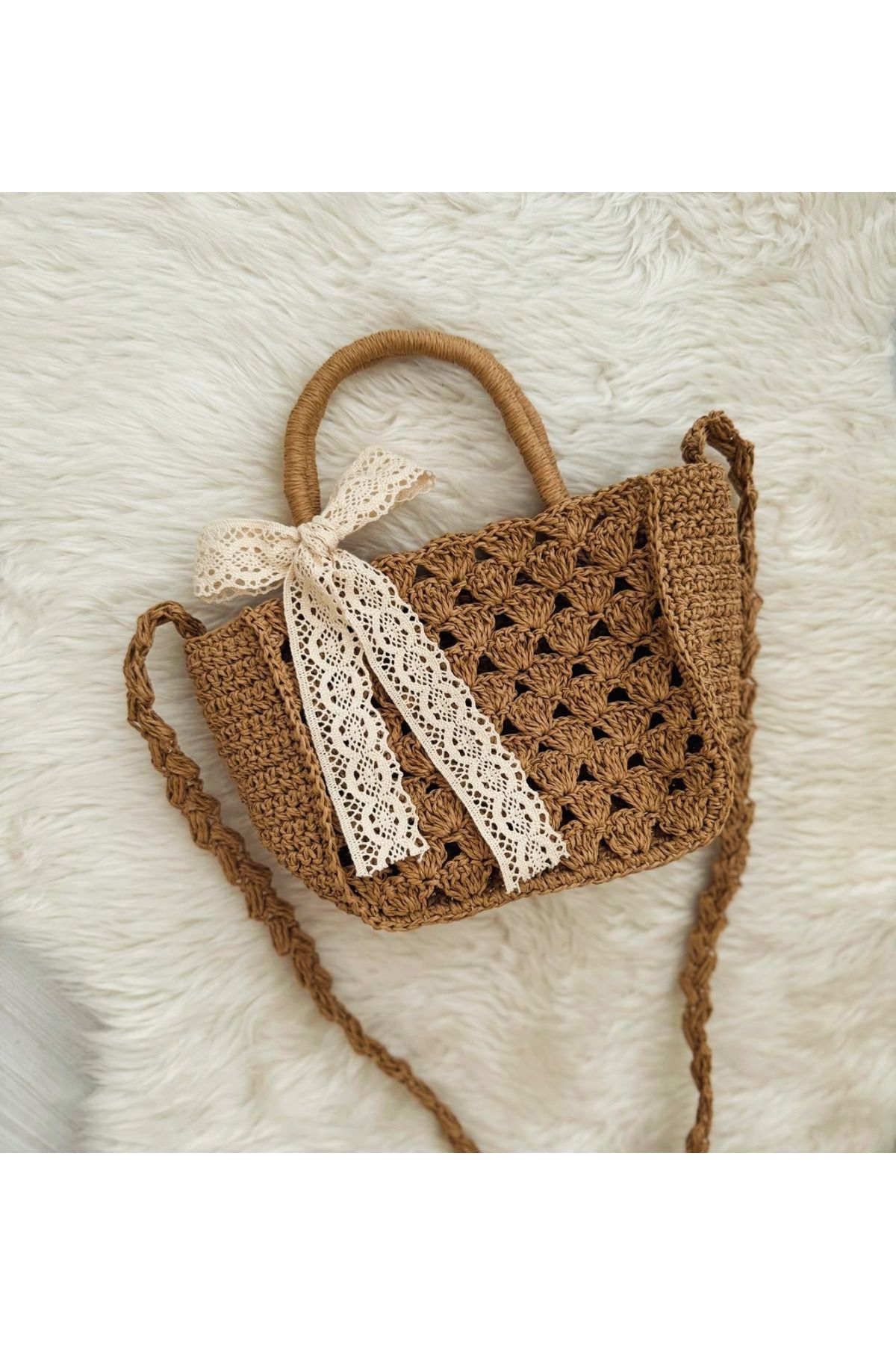 symaslandesign Hasır çanta, Askılı kol çantası, Yazlık örgü çanta