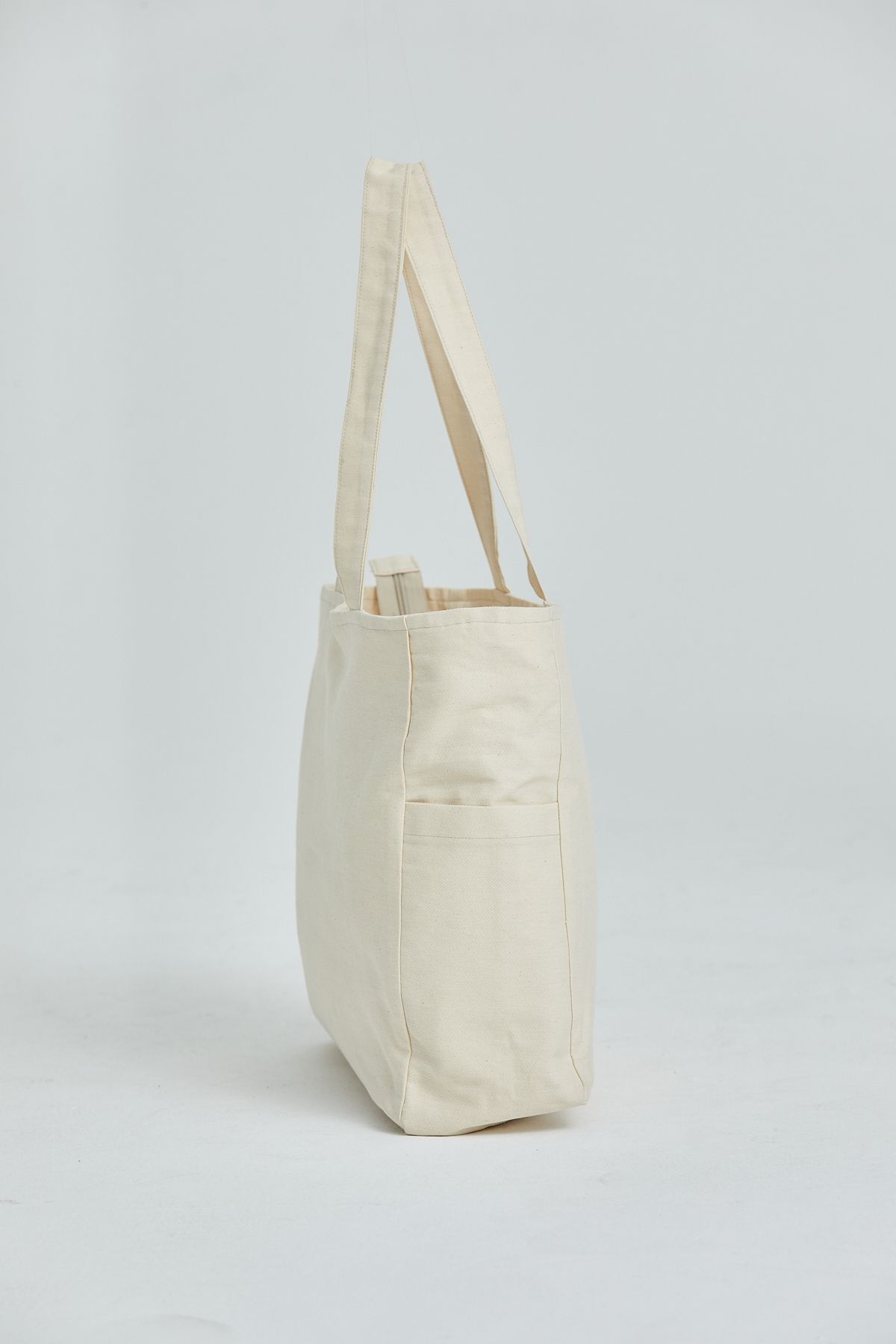 OKTAYUSTA COLLECTİON Geniş Çift Cep Detaylı Çok Amaçlı Fermuarlı %100 Pamuk Kanvas Çanta - Görsel 2