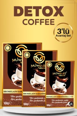 Muwest Naturel Bromelain Karahindiba C-Vit Detoks Kahvesi Detox Kahvesi 3 Adet