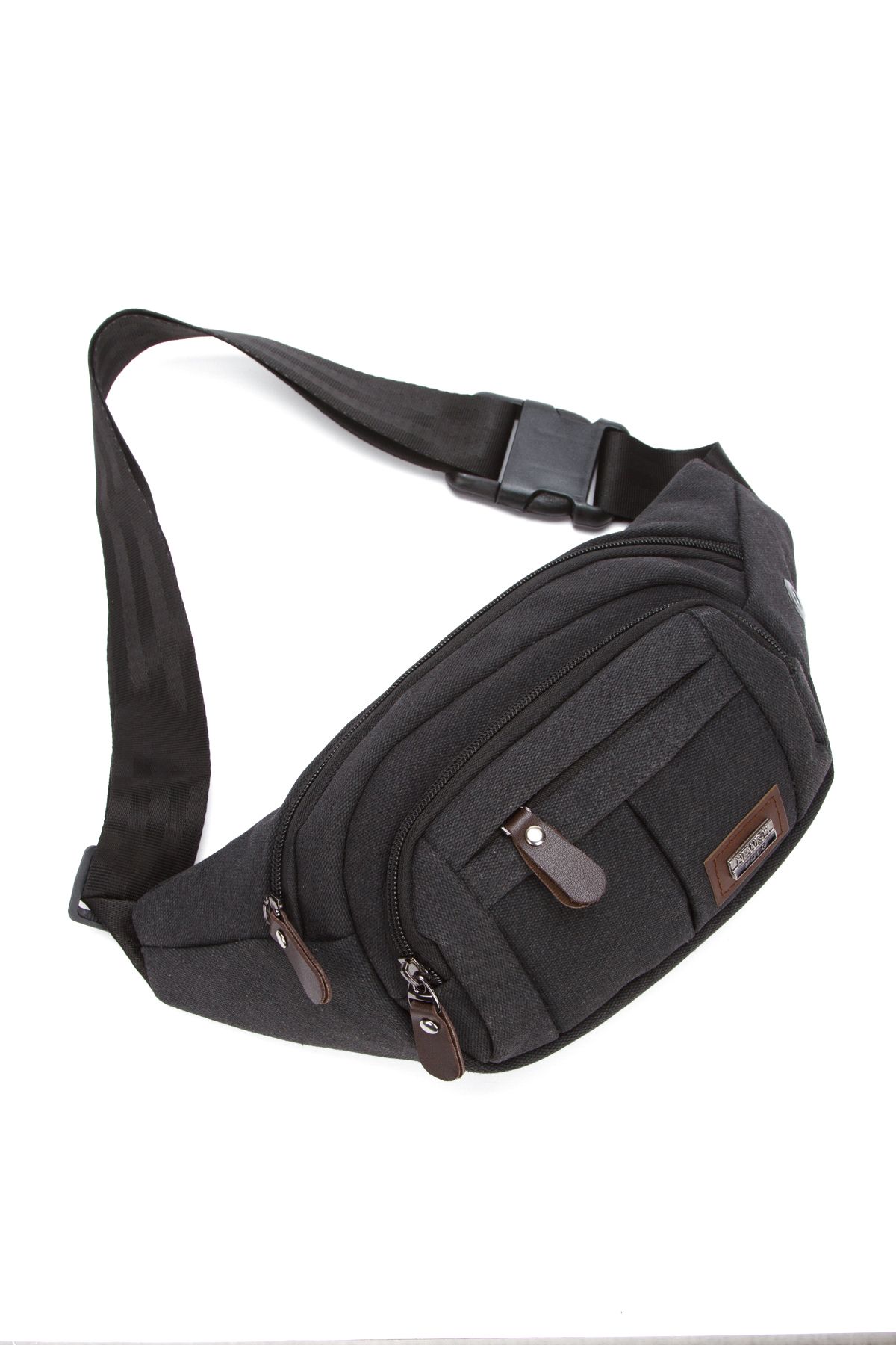 Newish Polo 816 Kanvas Bel Çantası Göğüs Çantası Omuz Çantası SİYAH - Görsel 3