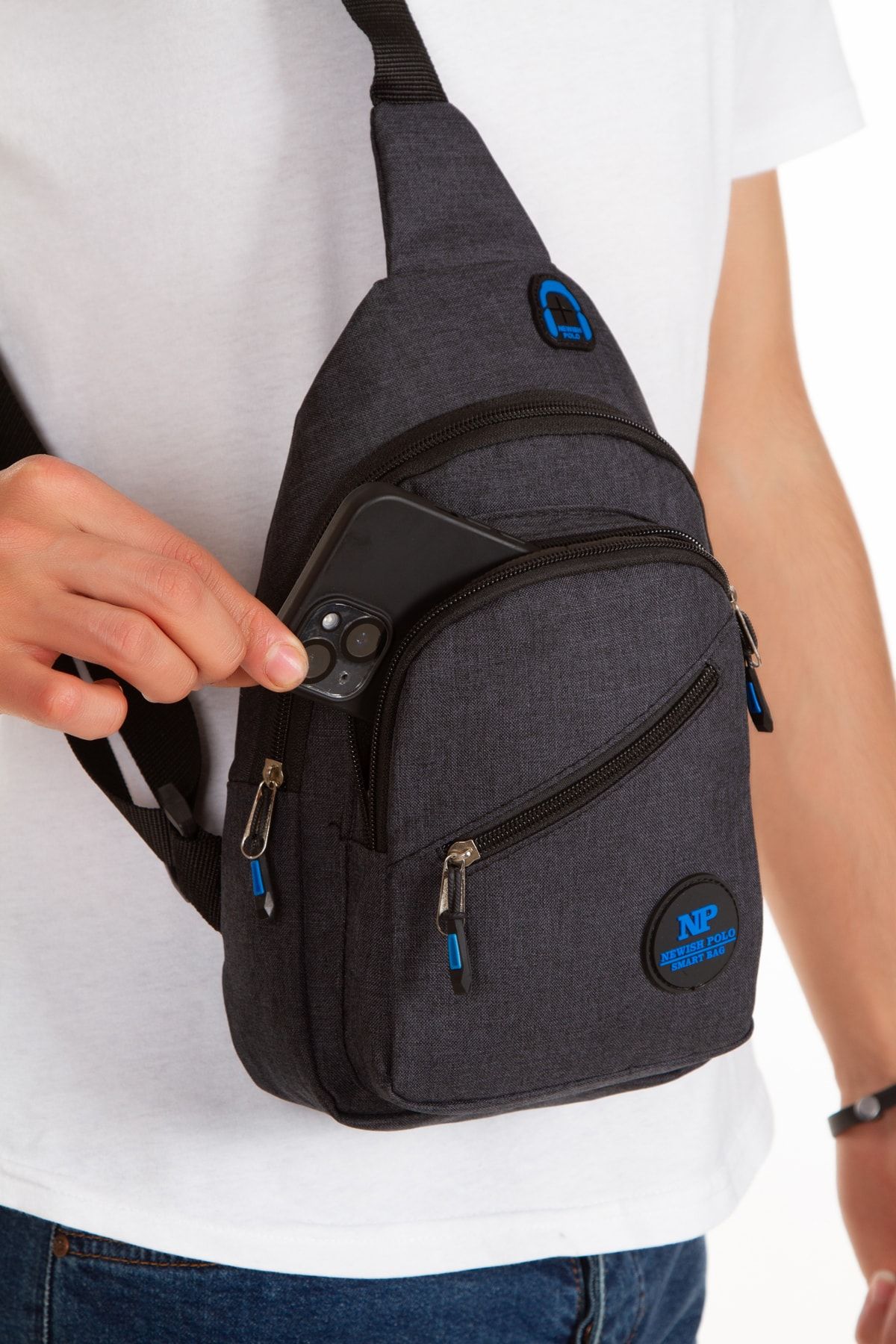 NEWISH POLO ACCESSORIES Newish Polo Unisex Su Geçirmez Çapraz Askılı Bel Omuz Göğüs Ve Spor Çanta Günlük Bodybag Tek Kol