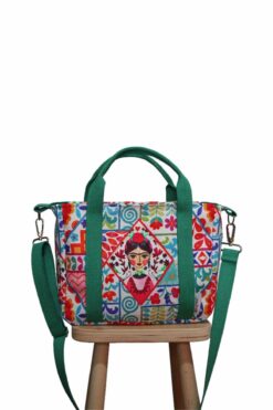 BUSRAKAZANCDESİGN Frida Kahlo Desenli Tote Bag El Ve Omuz Çantası