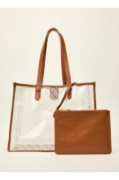 Ted Baker Oblique Monogram Şeffaf Alışveriş Çantası