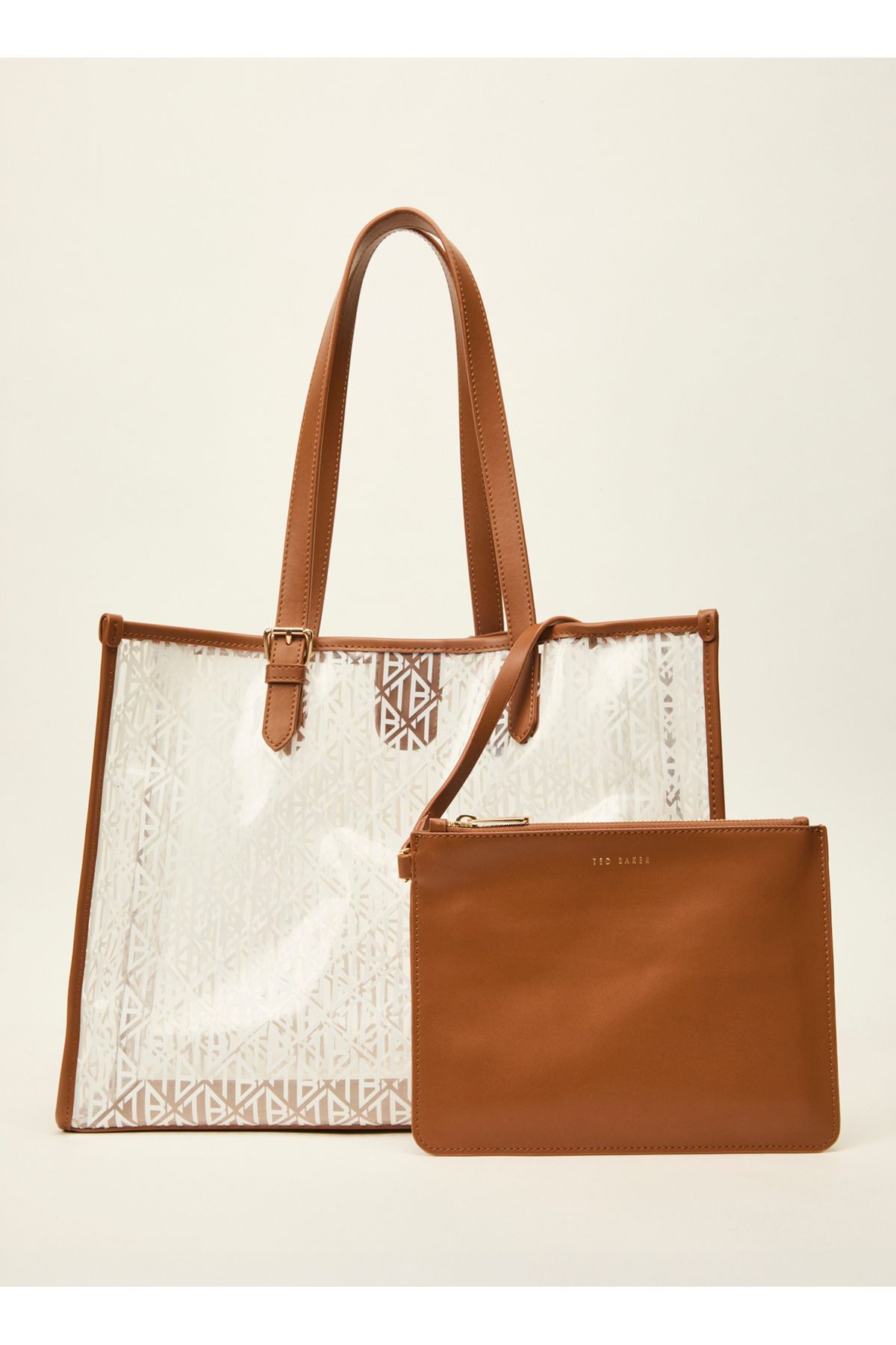 Ted Baker Oblique Monogram Şeffaf Alışveriş Çantası
