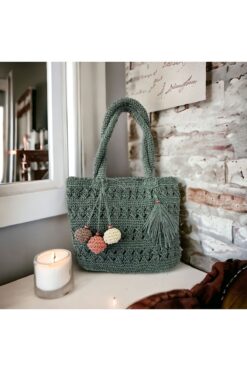 irongarden Bac Kağıt Ip El Örgüsü El Omuz Çantası