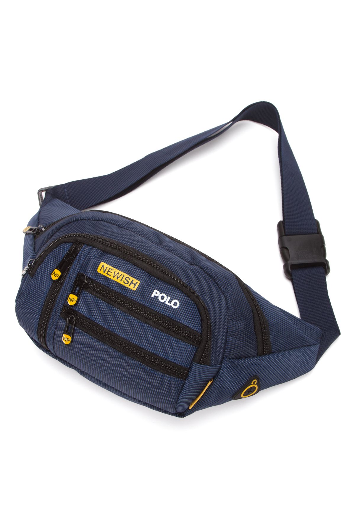 Torz Erkek Bel Çantası Çapraz Çok Cepli Su Geçirmez Kumaş Göğüs Çapraz Kulaklık Çıkışlı Çanta - Görsel 4