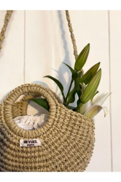 heybelprive HEYBEL GÜNLÜK HASIR ÇAPRAZ ÇANTA, EL VE ÇAPRAZ ASKILI YAZLIK ÇANTA, ASTARLI HASIR ÖRGÜ MİNİ ÇANTA