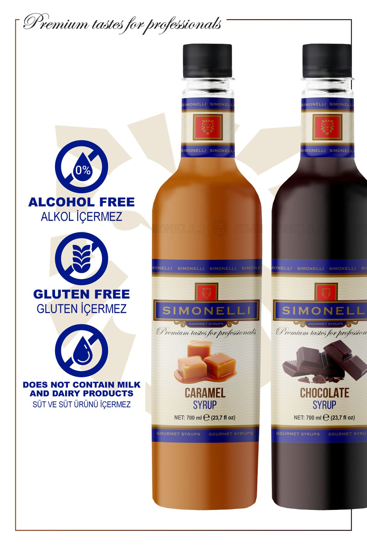 Simonelli Kahve Ve Kokteyl Şurubu Karamel Aromalı Çikolata Aromalı 700 ml Pompa - Görsel 3