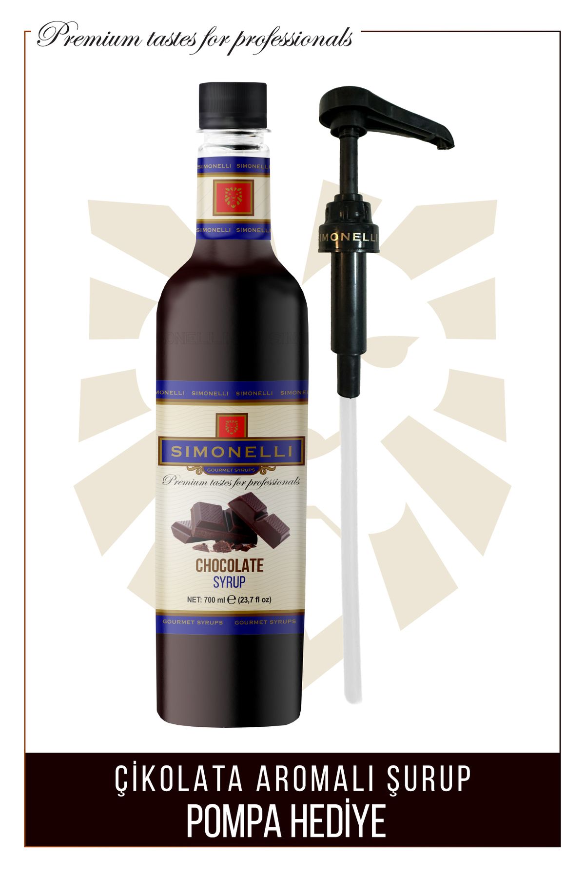Simonelli Kahve Ve Kokteyl Şurubu Karamel Aromalı Çikolata Aromalı 700 ml Pompa - Görsel 4