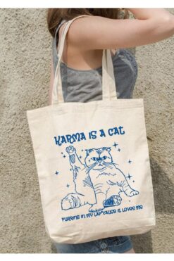 Cemira Karma Is A Cat Taylor Swift Tote Bag Bez Çanta
