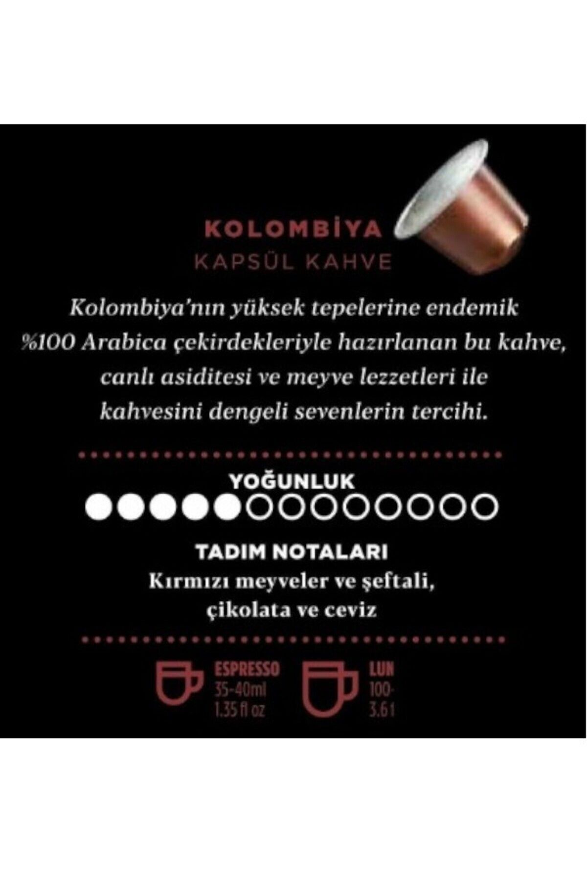 Kahve Dünyası Kolombiya Kapsül Kahve 10’lu Kutu | Tüm Kapsül Kahve Makineleriyle Uyumlu | 100% Arabica - Görsel 3