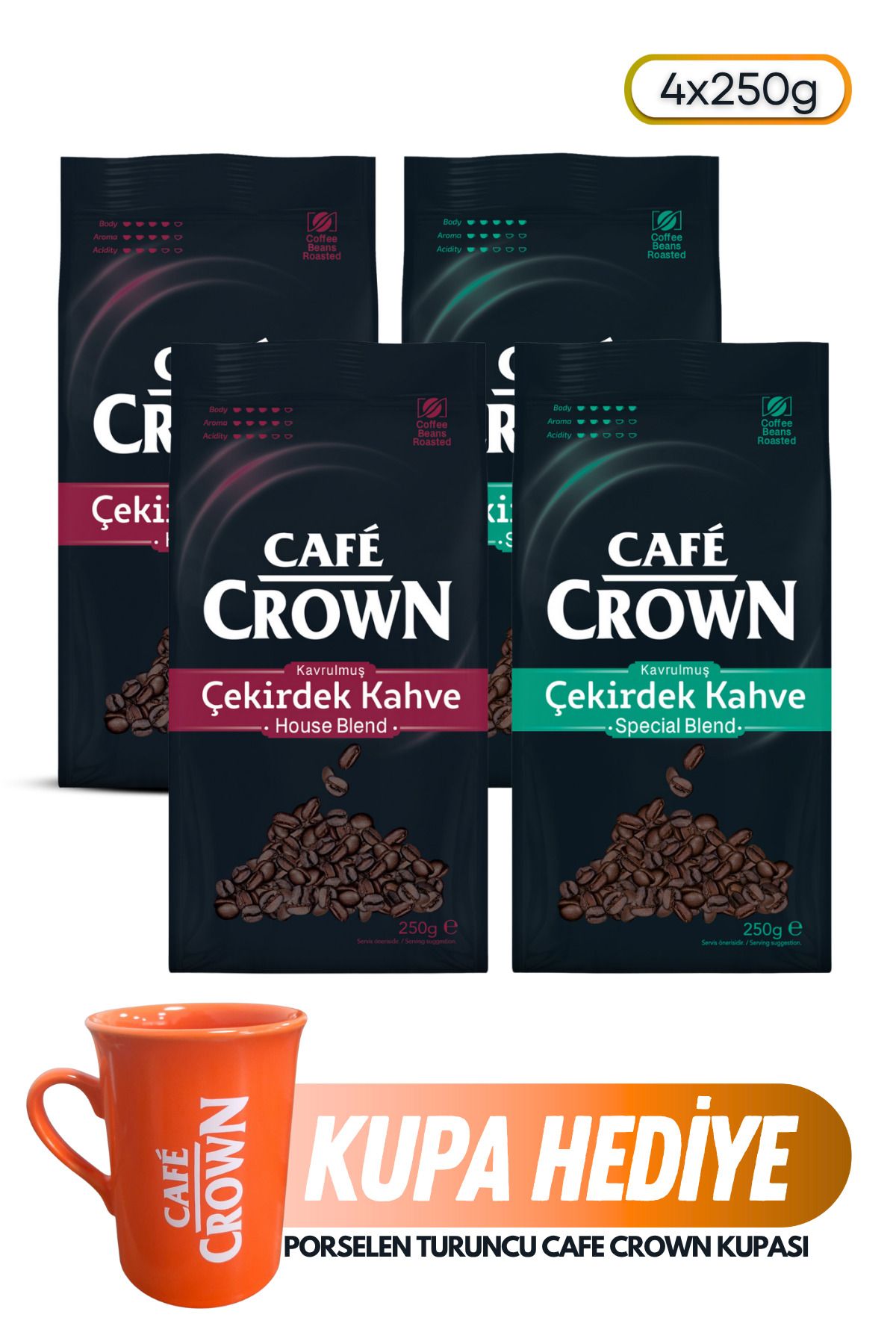 Cafe Crown Çekirdek Kahve 1000gr Tanışma Paketi (500g House Blend + 500g Special Blend)
